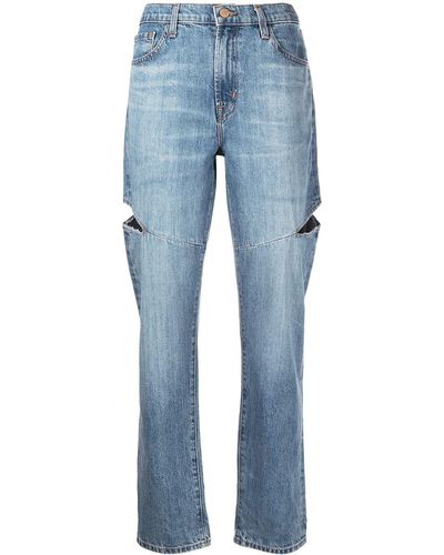 J Brand Jeans dritti con vita media - Blu