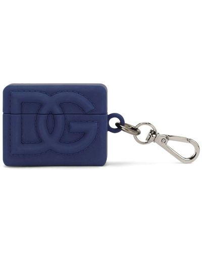 Dolce & Gabbana Embossed-logo Airpod Case - Blue