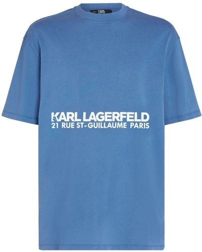 Karl Lagerfeld Rue Saint-Guillaume T-Shirt aus Bio-Baumwolle - Blau