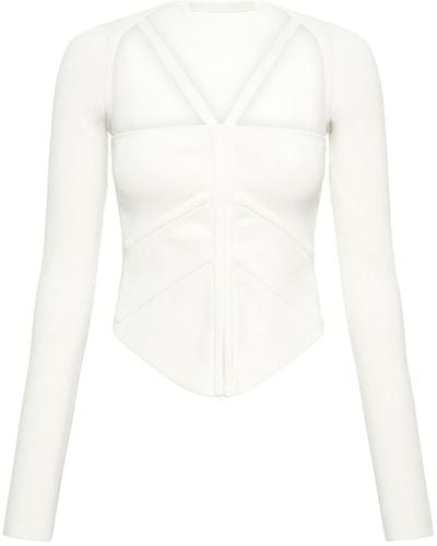 Dion Lee Square-neck Corset-style Top - White