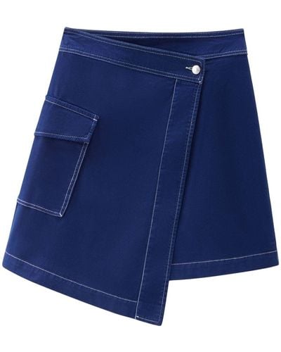 Woolrich Cotton-twill Wrap Skirt - Blue