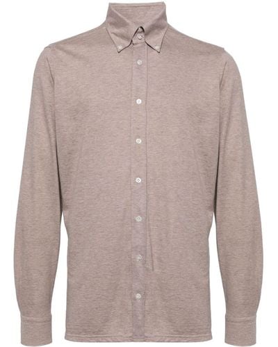 N.Peal Cashmere Cotton-cashmere Blend Shirt - Brown