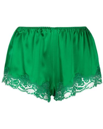 Gilda & Pearl Emeralds In My Boudoir Silk Shorts - Green