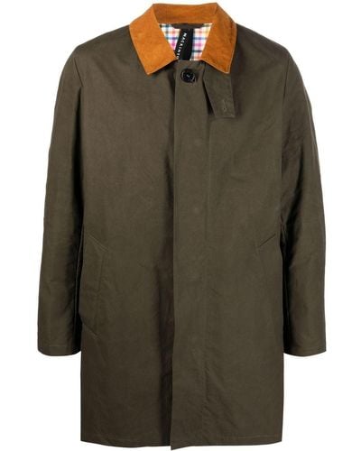 Mackintosh Manteau NORFOLK à col contrastant - Vert