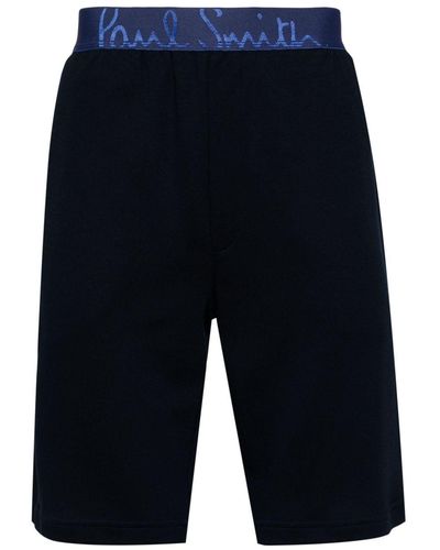 Paul Smith Pantalones cortos de pijama con cinturilla con logo - Azul