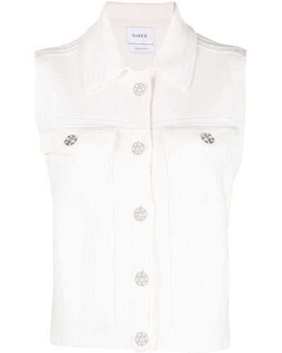 Barrie Knitted Sleeveless Jacket - White