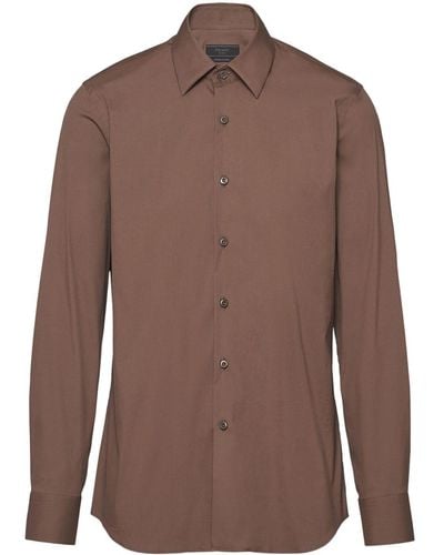 Prada Long-sleeve Cotton Shirt - Brown