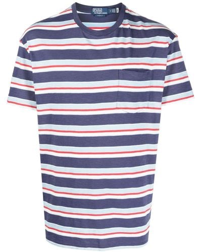 Polo Ralph Lauren Striped Cotton T-shirt - Blue