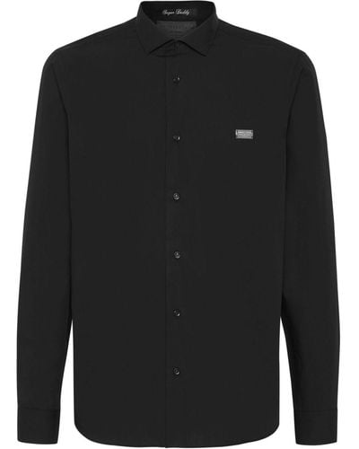 Philipp Plein Overhemd Met Verfraaide Doodskop - Zwart