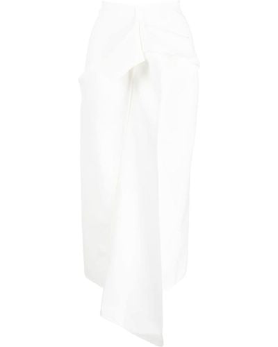 Maticevski Falda con detalle drapeado - Blanco