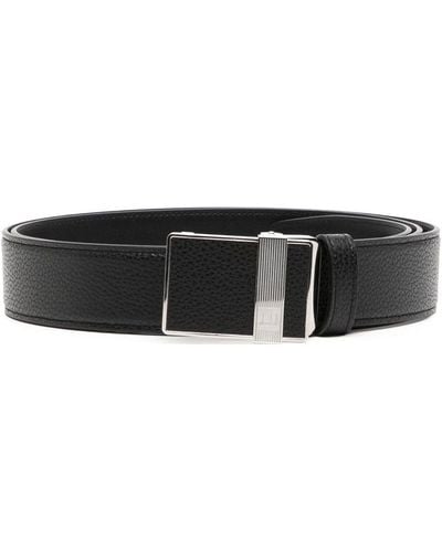 Dunhill Longtail Buckled Grained-leather Belt - Black