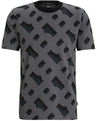 BOSS モノグラム Tシャツ - ブラック