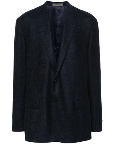 Corneliani チェック シングルジャケット - ブルー