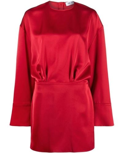The Attico Long-sleeve Satin Dress - Red