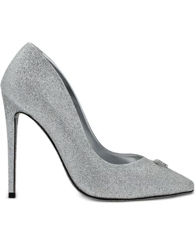 Philipp Plein 120mm Glittered Court Shoes - Grey