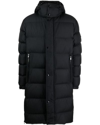 BOSS Long-length Hooded Padded Coat - Black