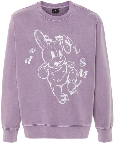 PS by Paul Smith Bunny-print Cotton Sweatshirt - Purple