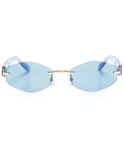 Gcds Frameless Geometric-shape Sunglasses - Blue