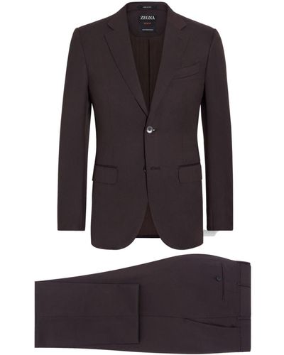Zegna Centoventimila Single-breasted Wool Suit - Black