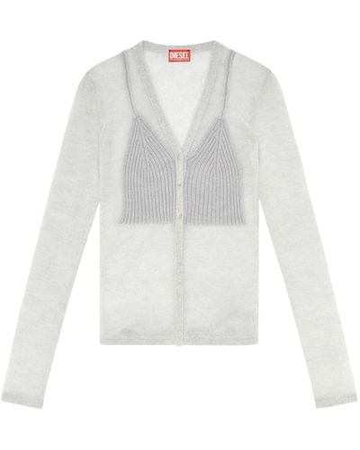 DIESEL Layered-effect Knitted Cargidan - White