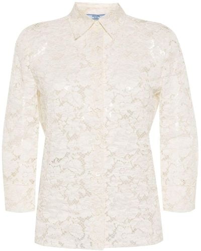 Prada Corded-lace Shirt - White