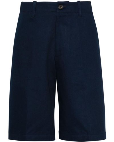 Corneliani Twill Cotton Bermuda Shorts - Blue
