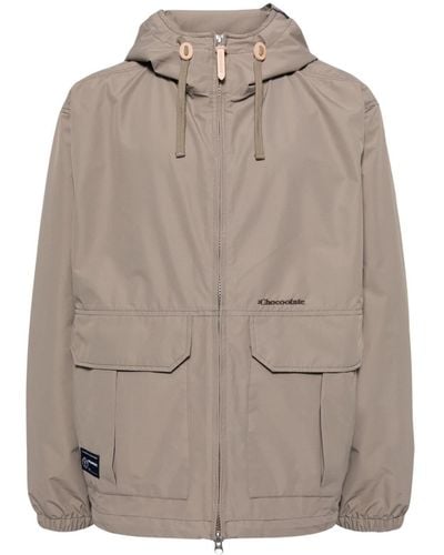Chocoolate Logo-patch Zip-up Hooded Jacket - Grey