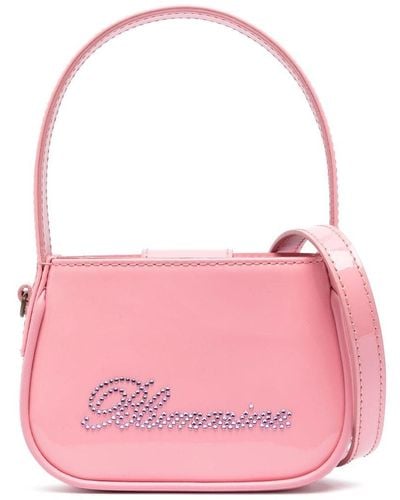 Blumarine Crystal-embellished Logo Tote Bag - Pink