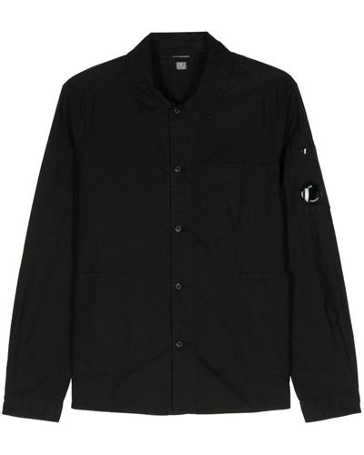 C.P. Company Lens-appliqué Cotton Shirt - Black