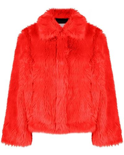MSGM Faux-fur Jacket - Red
