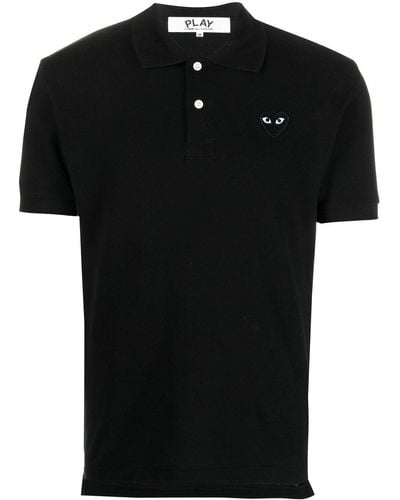 COMME DES GARÇONS PLAY Black Embroidered Logo Polo Shirt