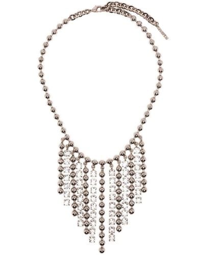 Alessandra Rich Crystal-embellished Drop Necklace - Metallic