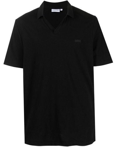 Calvin Klein ロゴパッチ ポロシャツ - ブラック