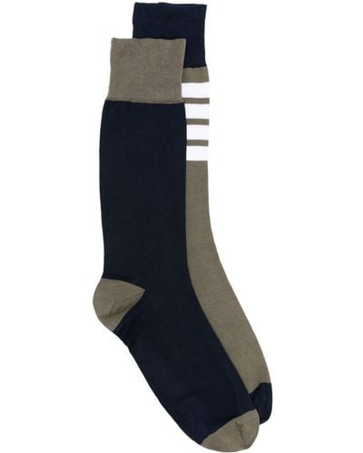 Thom Browne 4-bar Colour-block Socks - Blue