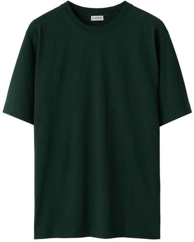 Burberry T-shirt en coton à encolure ronde - Vert