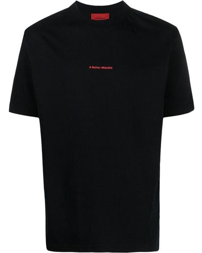 A BETTER MISTAKE T-shirt en coton biologique à logo imprimé - Noir