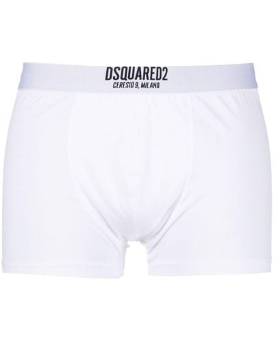 DSquared² Boxer con banda logo - Bianco