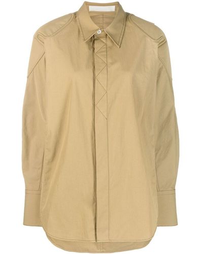 Dion Lee Contrast Stitching Shirt Jacket - Natural