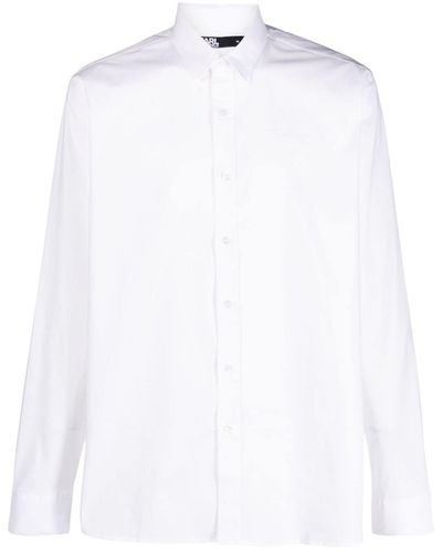 Karl Lagerfeld Logo-embroidered Button-up Shirt - White