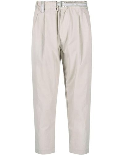 and wander Logo-strap Cropped Trousers - White