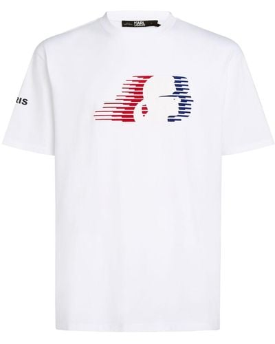 Karl Lagerfeld Paris Flocked-logo T-shirt - White