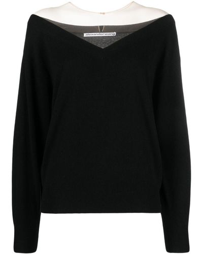 Alexander Wang Off-shoulder Trui - Zwart