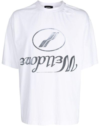 we11done Camiseta con logo estampado - Blanco
