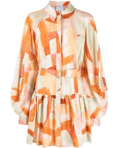 Acler Robe courte Mcleod à imprimé graphique - Orange