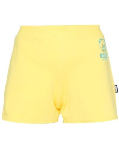 Moschino Teddy-bear-print Jersey Shorts - Yellow