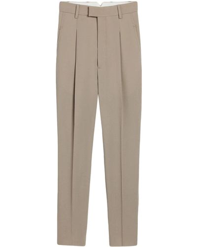 Ami Paris High-waist Tapered-leg Pants - Natural