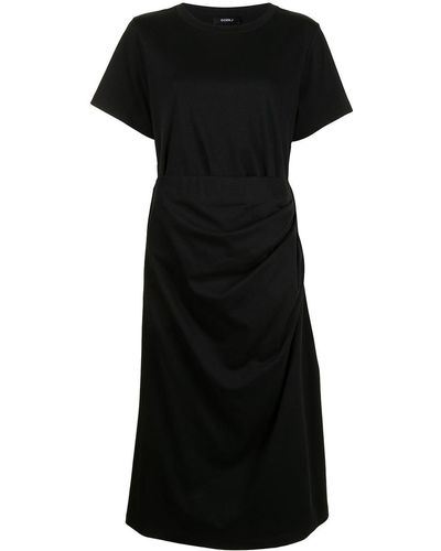 Goen.J Cutout-back Draped Cotton Dress - Black
