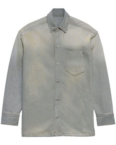 Ami Paris Buttoned Cotton Shirt Jacket - Grey