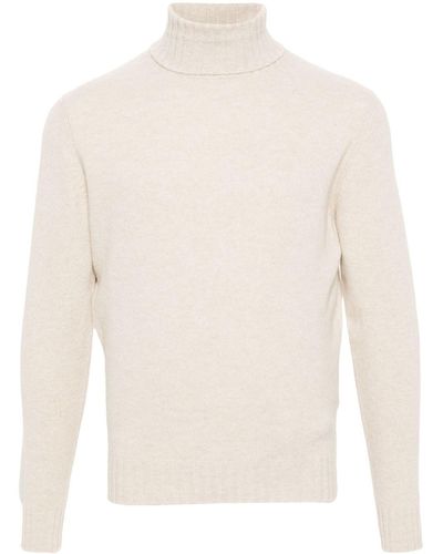 Dell'Oglio Roll-neck Rib-trim Jumper - White