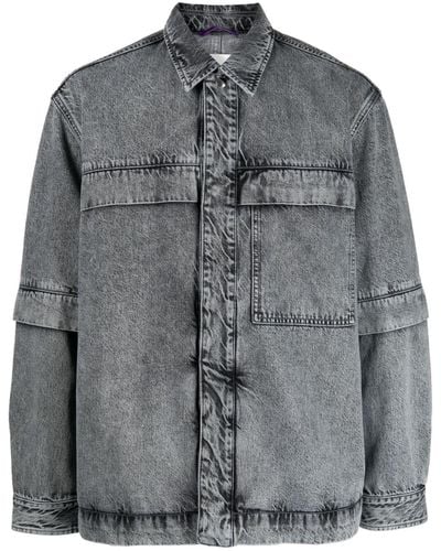 OAMC Straight-point Collar Cotton Denim Jacket - Gray